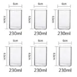 Square heat resistant glass coffee mug sets