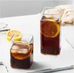 Square heat resistant glass coffee mug sets