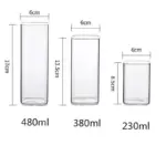 Square heat resistant glass coffee mug sets
