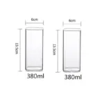 Square heat resistant glass coffee mug sets