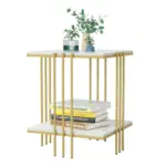 Square marble top end side table
