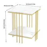 Square marble top end side table