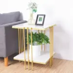 Square marble top end side table