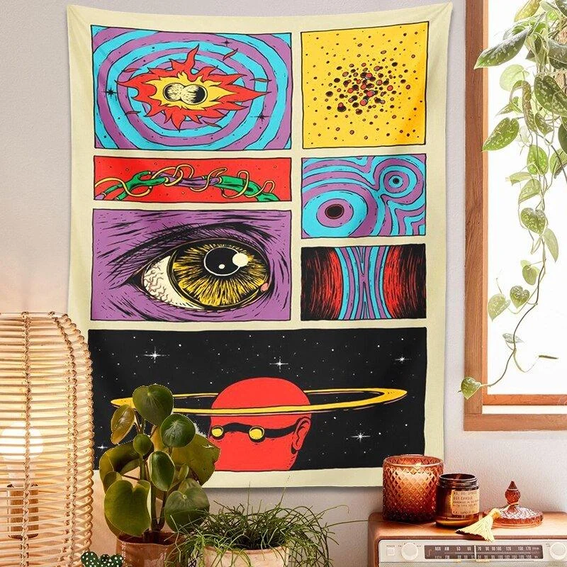 Starry Sky Psychedelic Tapestry Wall Hanging 293438