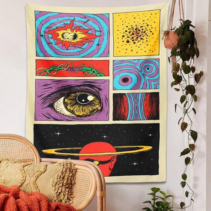 Starry Sky Psychedelic Tapestry Wall Hanging 426316