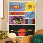 Starry sky psychedelic tapestry wall hanging