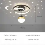 Stellaraura led deckenleuchte modern design dimmbar schwarz weiss gold xlumina