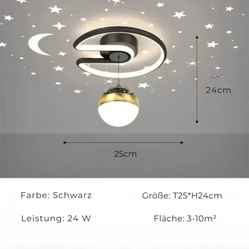 Stellaraura led deckenleuchte modern design dimmbar schwarz weiss gold xlumina