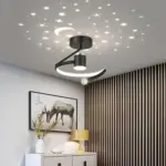 Stellaraura led deckenleuchte modern design dimmbar schwarz weiss gold xlumina
