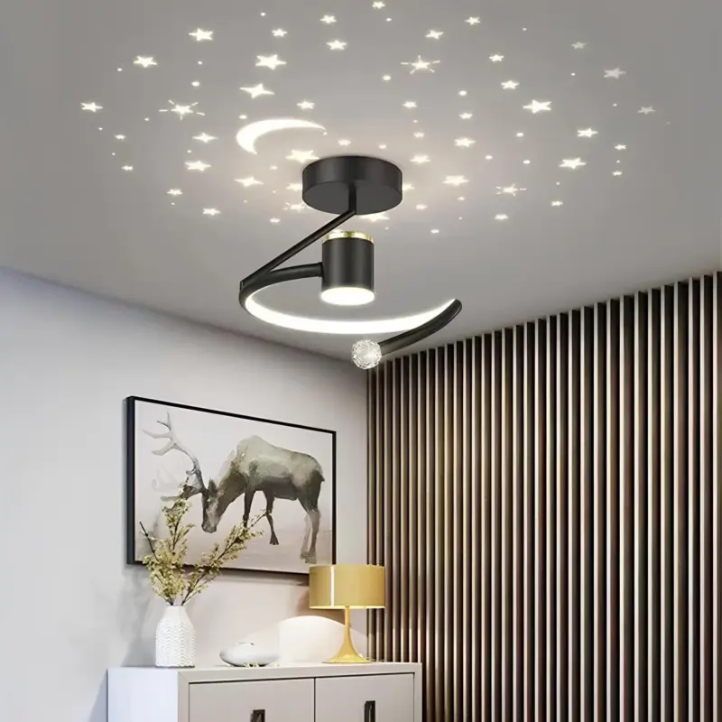 Stellaraura led deckenleuchte modern design dimmbar schwarz weiss gold xlumina