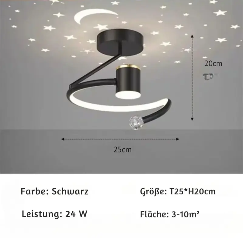 Stellaraura led deckenleuchte modern design dimmbar schwarz weiss gold xlumina