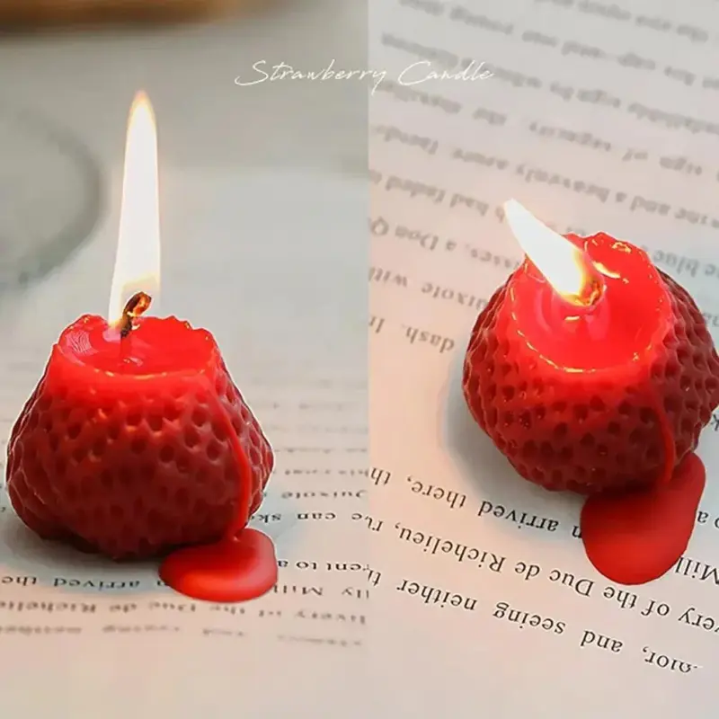 Strawberry scented aromatic candle