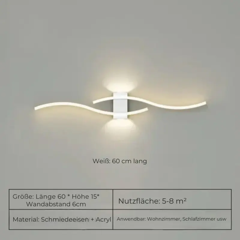 Stretchshine led wandleuchte modern dimmbar minimalistisch weiss schwarz 57cm xlumina