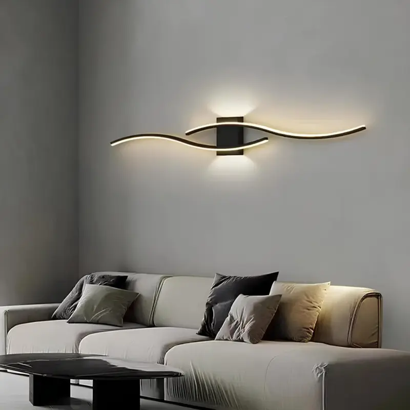 Stretchshine led wandleuchte modern dimmbar minimalistisch weiss schwarz 57cm xlumina