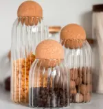 Striped cork sealed glass jarskitchenliving simply house