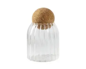 Striped Cork Sealed Glass Jars