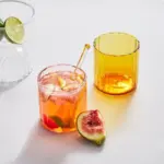 Striped glass cups