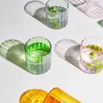 Striped glass cups