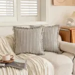 Striped jacquard cushion cover