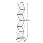 Sturdy foldable aluminium book shelf
