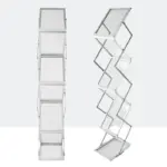 Sturdy foldable aluminium book shelf