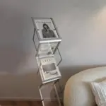 Sturdy foldable aluminium book shelf