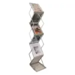 Sturdy foldable aluminium book shelf