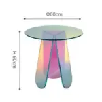 Stylish iridescent acrylic side table