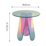 Stylish iridescent acrylic side table