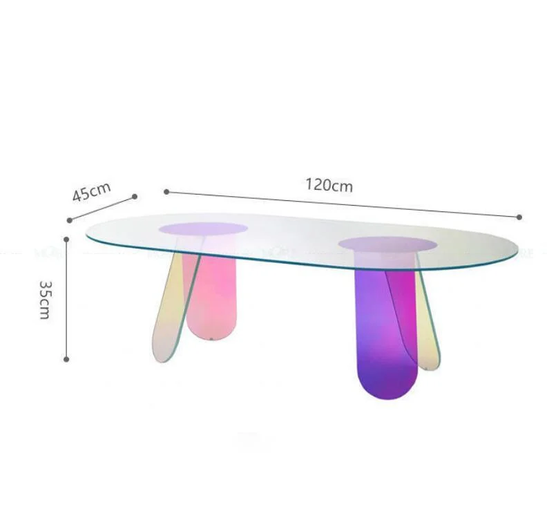 Stylish Iridescent Acrylic Side Table 632963