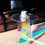 Stylish iridescent acrylic side table