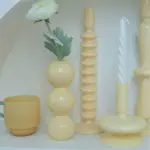 Stylish ivory coloured candle holders