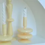 Stylish ivory coloured candle holders