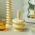 Stylish ivory coloured candle holders