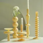 Stylish ivory coloured candle holders