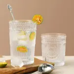 Sunflower embossed glass cupdrinkswareliving simply house