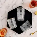 Sunflower embossed glass cupdrinkswareliving simply house