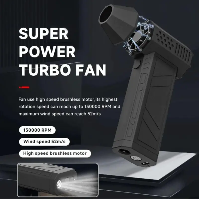 Super power turbo fan high speed mini jet fan 130000 rpm portable 3 speed settings long battery life