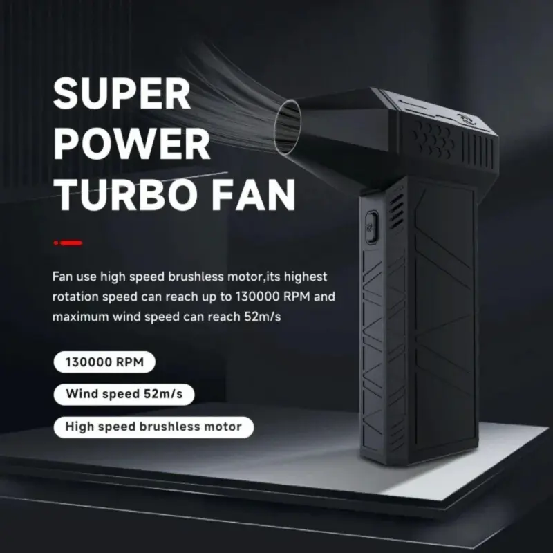 Super power turbo fan high speed mini jet fan 130000 rpm portable 3 speed settings long battery life