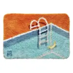 Swimming pool design bath mat