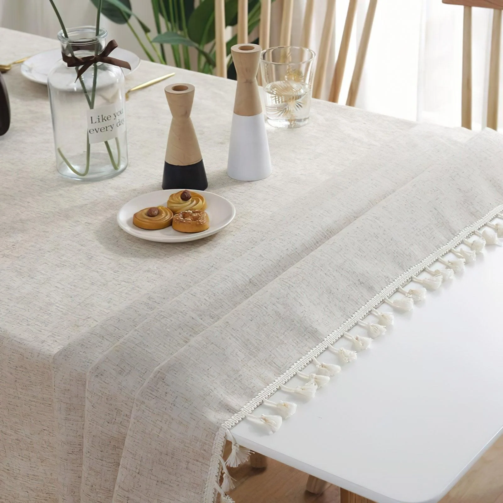 Tasselled Cotton Tableclothtableclothliving Simply House 429968