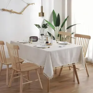 Tasselled Cotton Tablecloth