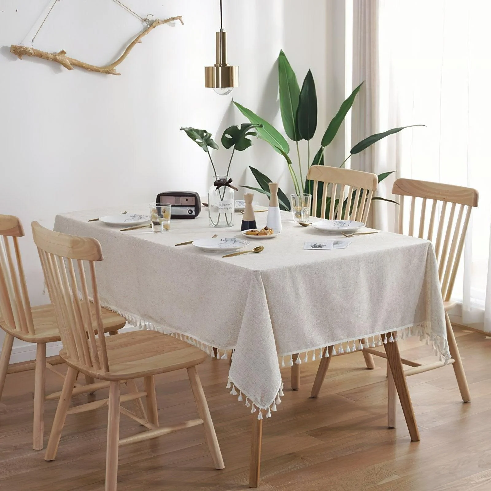 Tasselled Cotton Tableclothtableclothliving Simply House 630993