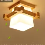 Tatami japanese ceiling light for home lighting glass lampshade e27 led ceiling lamp wood base hallways porch fixtures