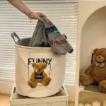 Teddy bear foldable storage basket