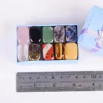 Ten piece set of natural tumbled rock and quartz rose chakra beads