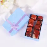Ten piece set of natural tumbled rock and quartz rose chakra beads