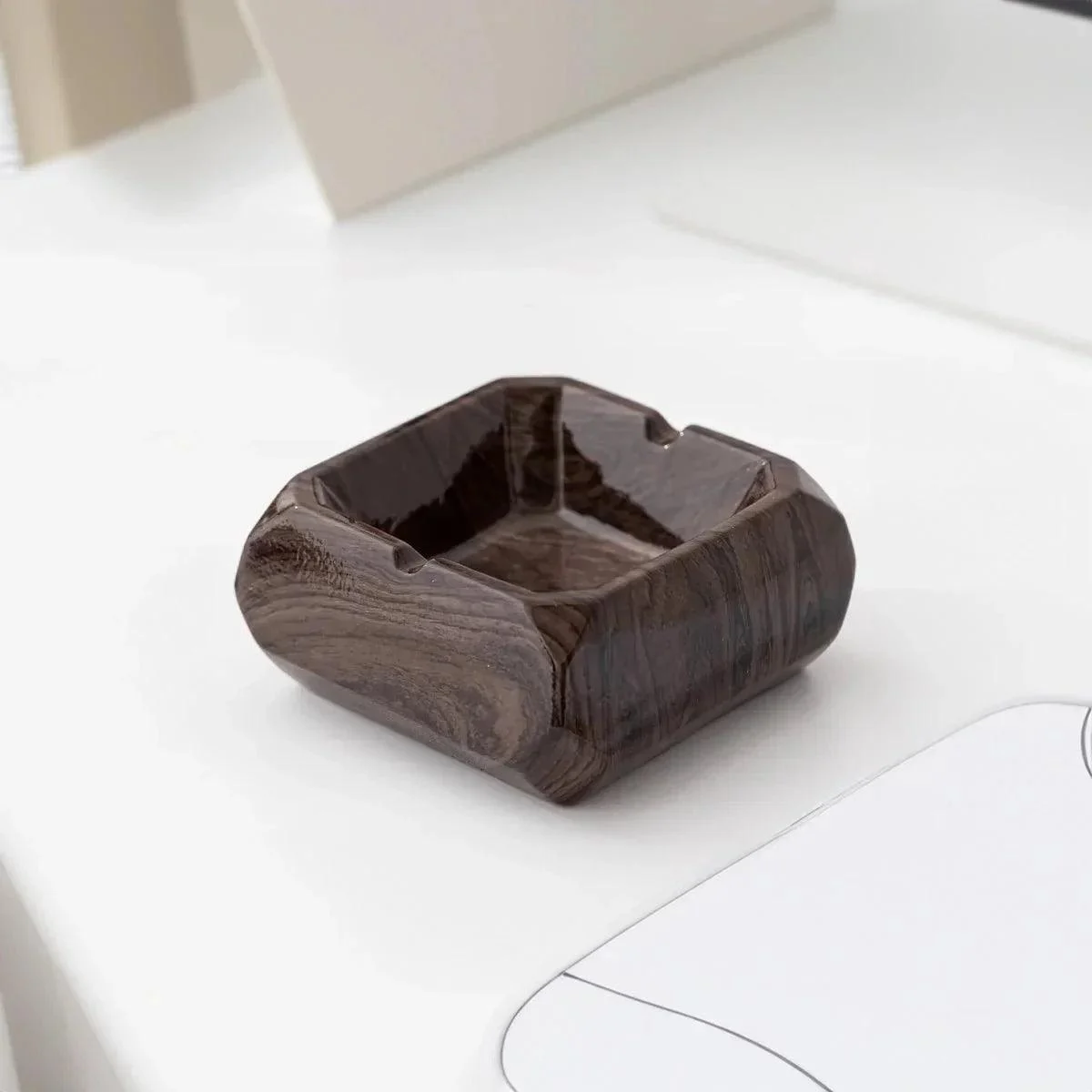 Textured Marble Effect Ceramic Ashtray 461094