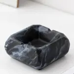 Textured marble effect ceramic ashtray