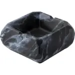 Textured marble effect ceramic ashtray